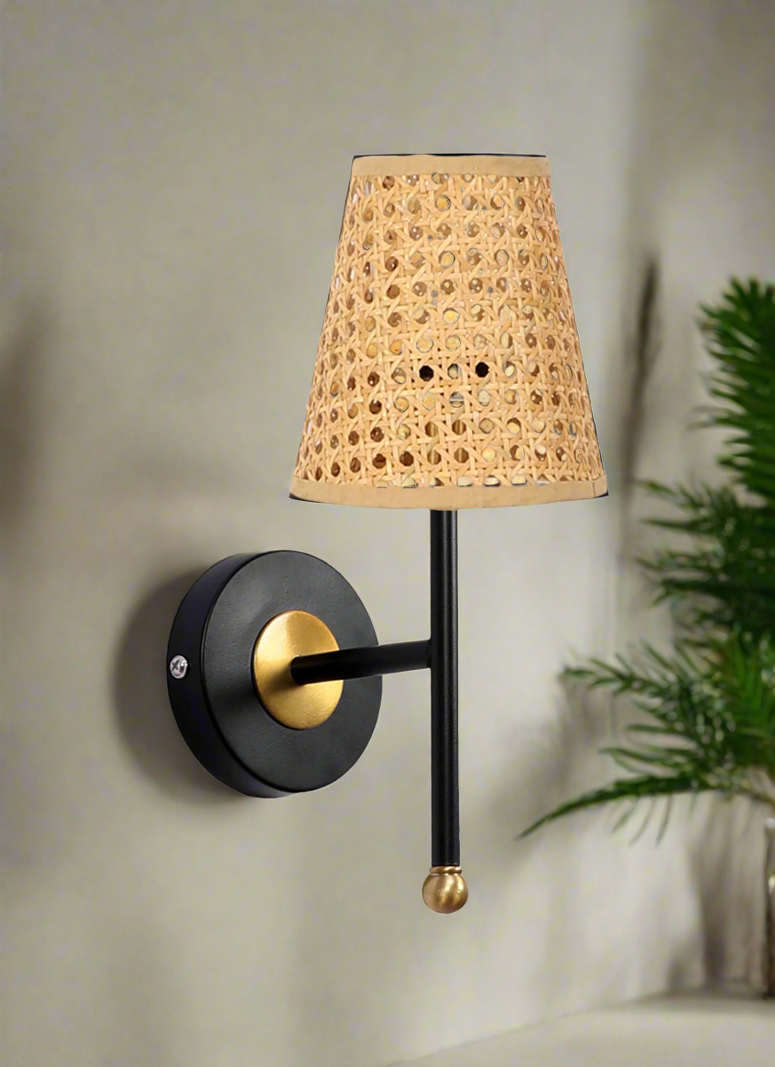 Rattan Wall Lamp For Living Room | Bamboo Wall Light - Ishani