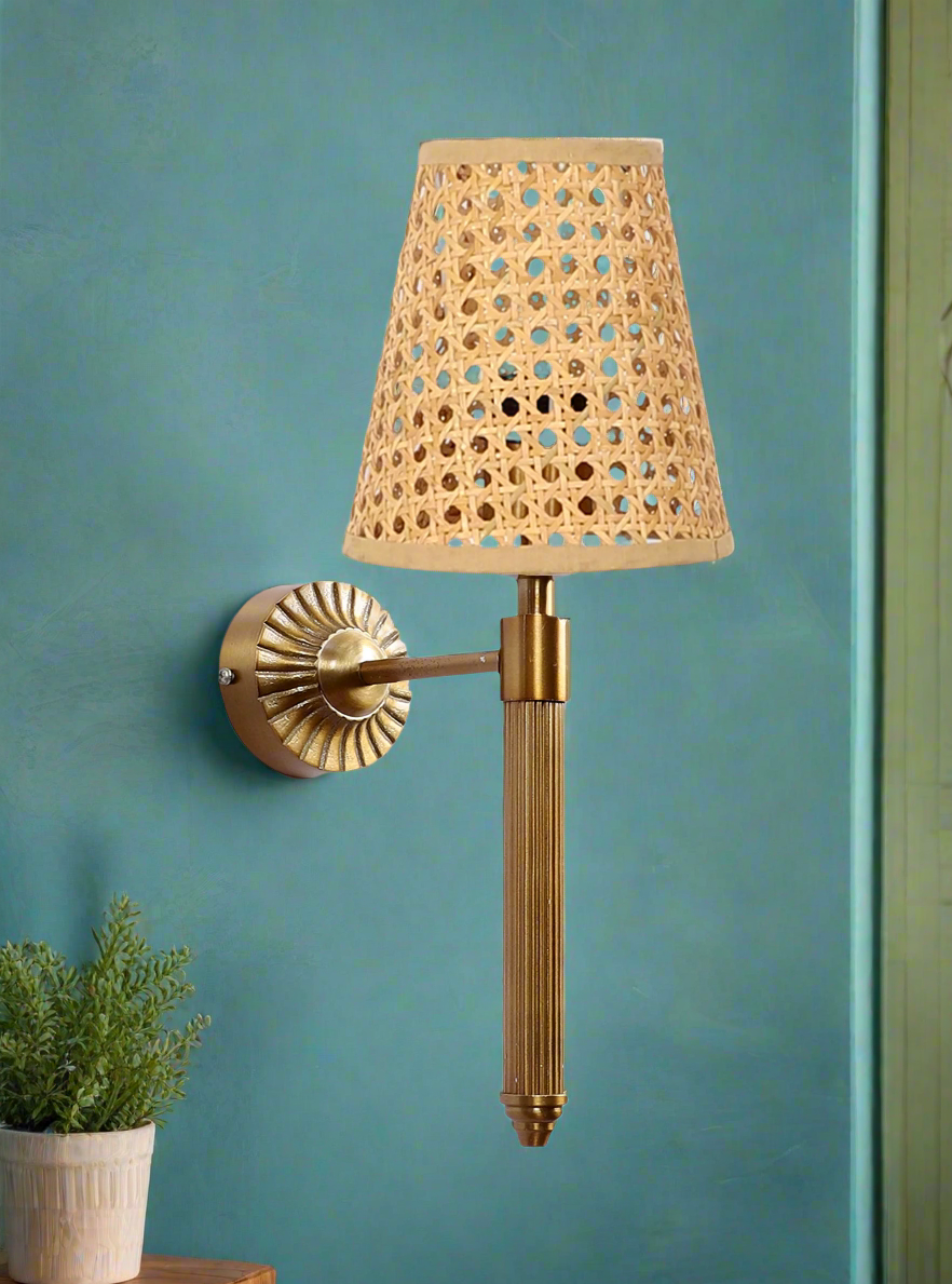 Rattan Wall Lamp For Living Room | Bamboo Wall Light - Jasmit