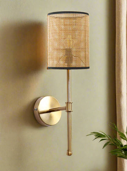 Cane Wall Light For Living Room | Bamboo Wall Lamp - Anika