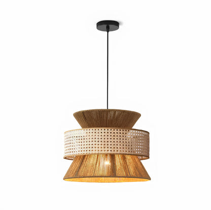 Rattan Hanging lamp for Living Room | Cane Pendant light | Wicker ceiling light - Reva