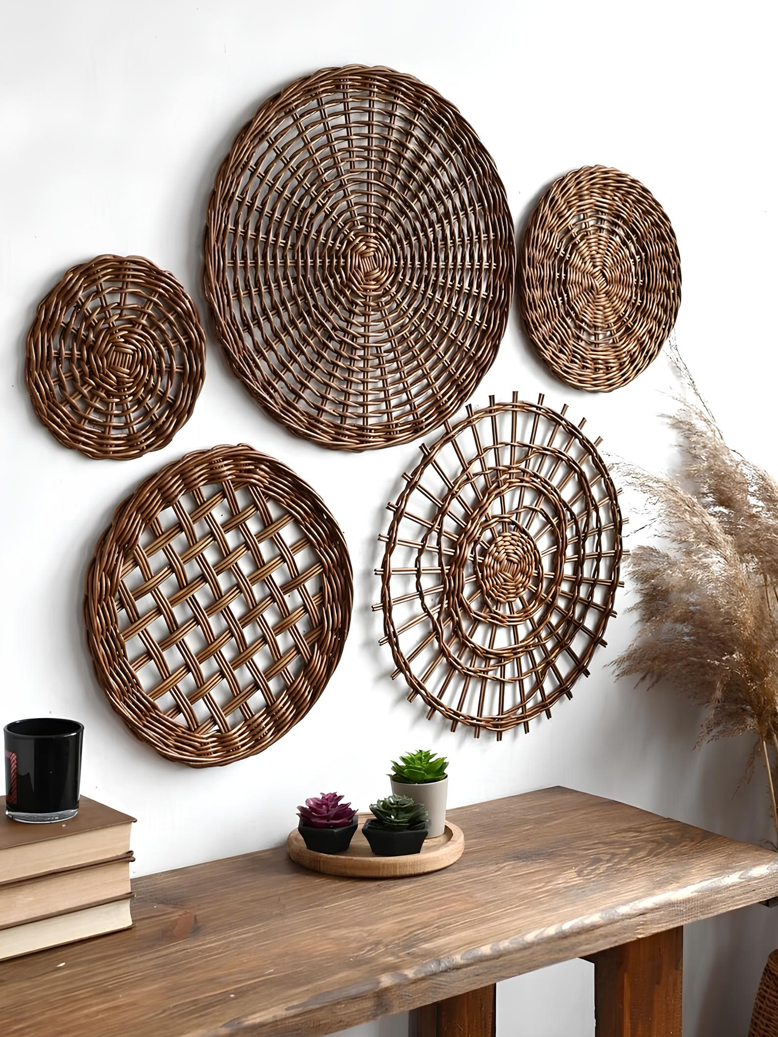 Wicker wall deals decor