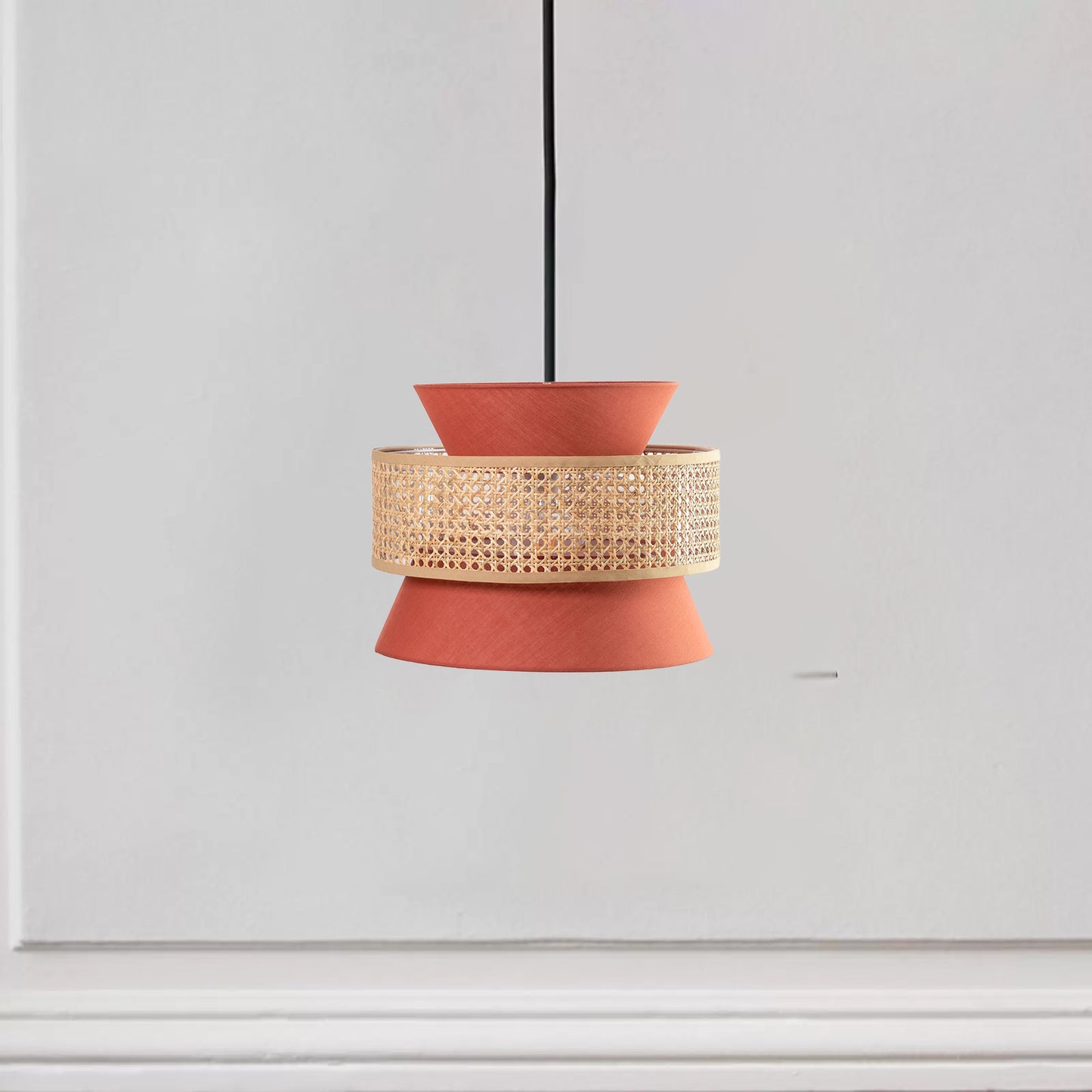 Rattan Hanging lamp for Living Room | Cane Pendant light | Wicker ceiling light - Hana