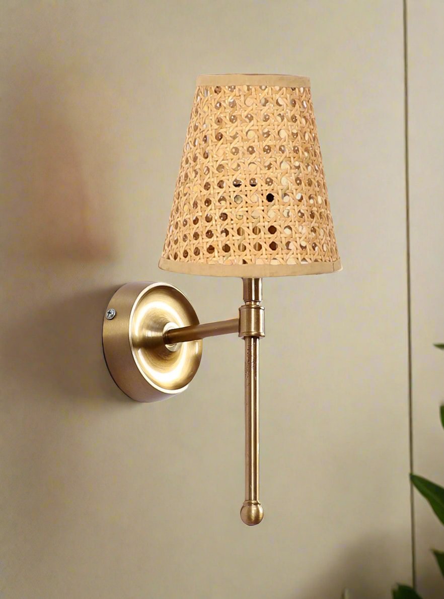 Bamboo Wall Lamp For Living Room | Cane Wall Light - Jagvi