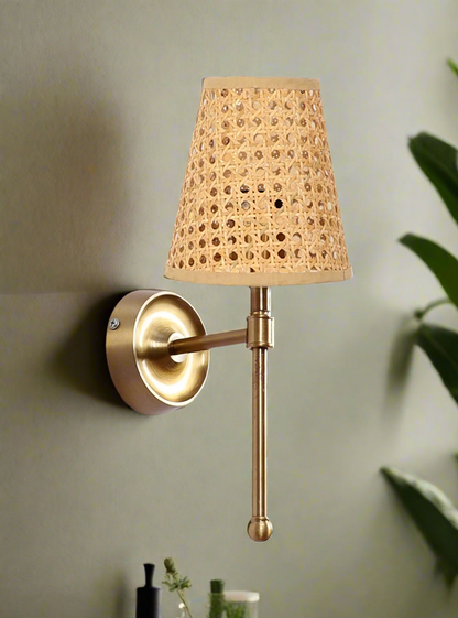 Bamboo Wall Lamp For Living Room | Cane Wall Light - Jagvi