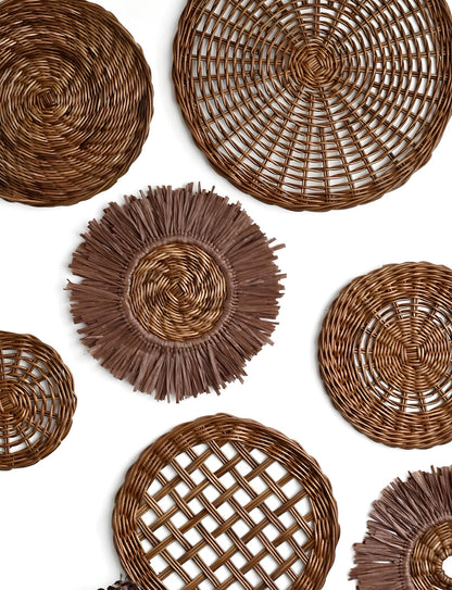 Wicker Wall Basket | Rattan Wall Decor | Bamboo Basket Decor - Anaisha - Akway