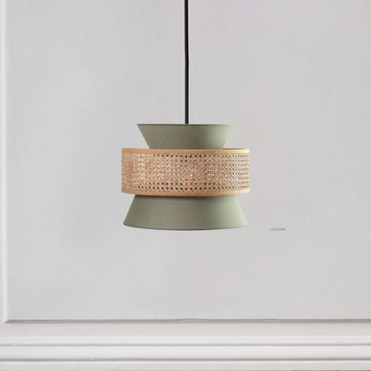 Rattan Hanging lamp for Living Room | Cane Pendant light | Wicker ceiling light - Gauri