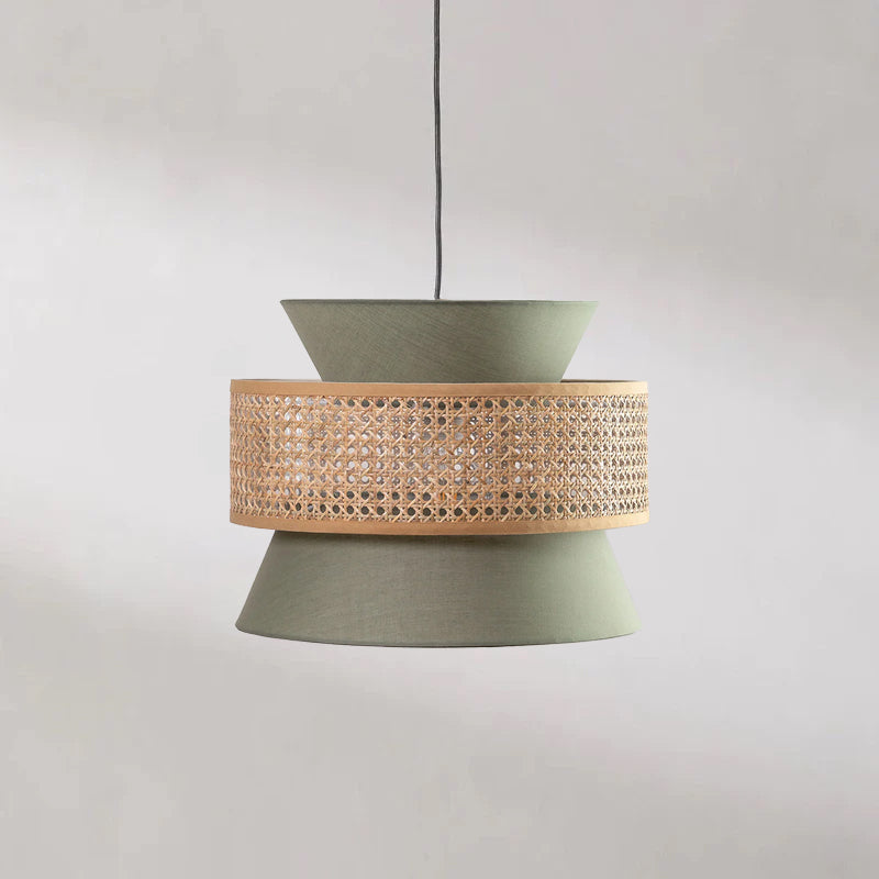 Rattan Hanging lamp for Living Room | Cane Pendant light | Wicker ceiling light - Gauri