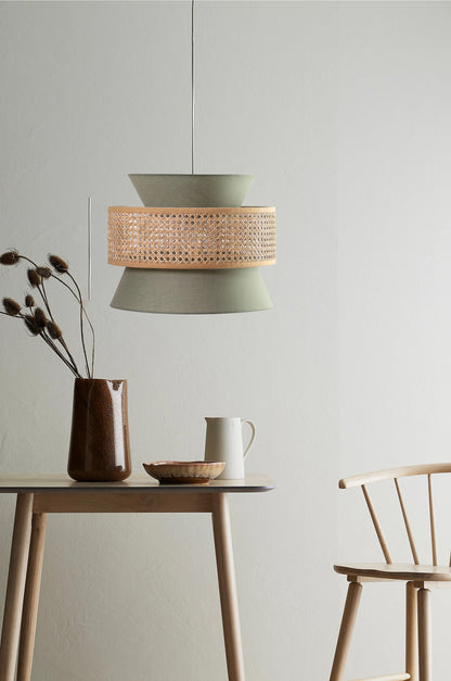 Rattan Hanging lamp for Living Room | Cane Pendant light | Wicker ceiling light - Gauri