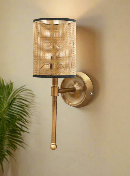 Bamboo Wall Lamp For Living Room | Rattan Wall Scone - Adya