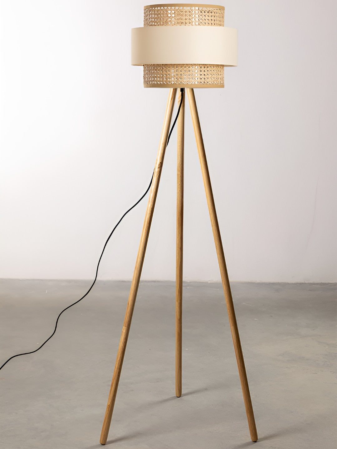 Rattan Floor Lamp | Bamboo Floor Lamp | Cane Floor Lamp - Lavanya