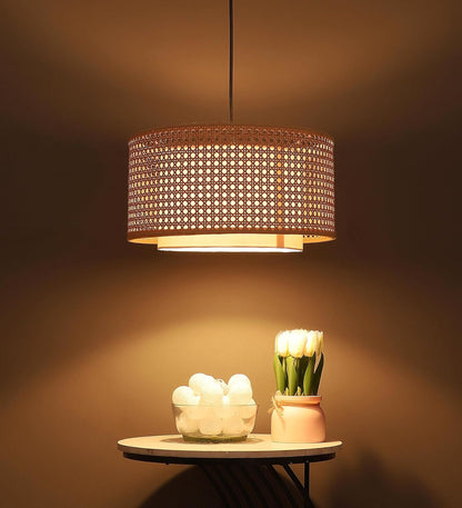 Rattan Hanging lamp for Living Room | Bamboo Hanging Lamp | Cane Pendant light - Anahita