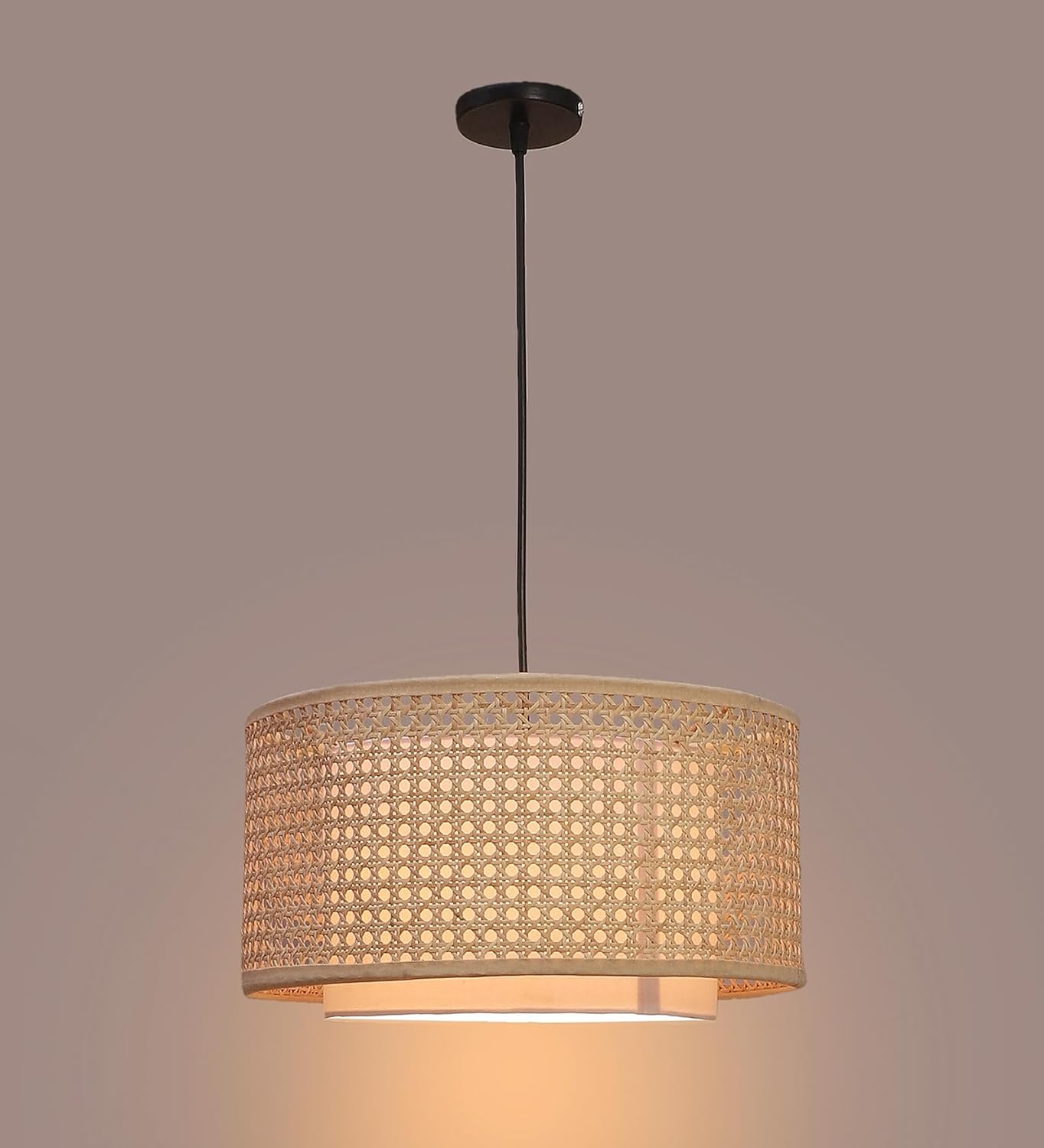 Rattan Hanging lamp for Living Room | Bamboo Hanging Lamp | Cane Pendant light - Anahita