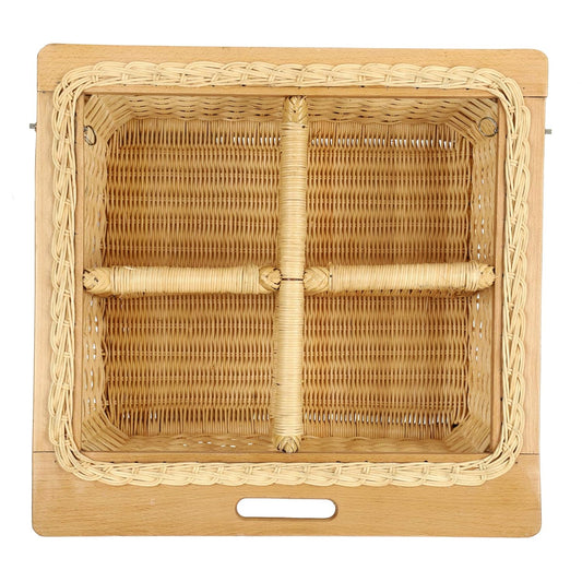 Wicker Basket for Kitchen With Double Partition | Potato Basket 22.5 x 20 x 8 - Eliana