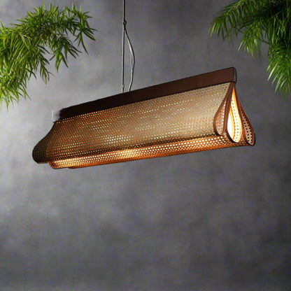 Rattan Hanging lamp for Living Room | Cane Pendant light | Wicker ceiling light - Devin