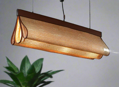 Rattan Hanging lamp for Living Room | Cane Pendant light | Wicker ceiling light - Devin