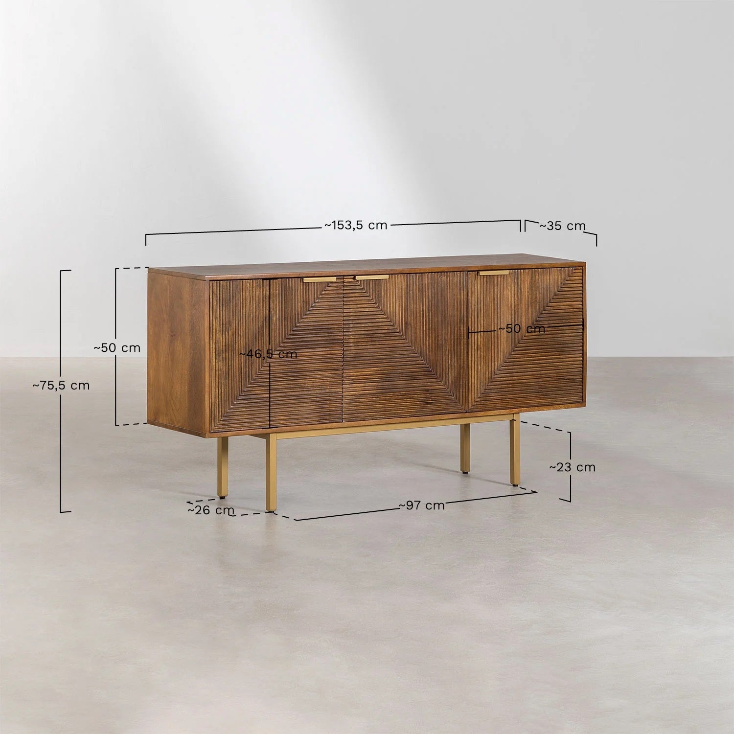 Mango Wood Sideboard | Mango Wood Cabinet -Kai - Akway