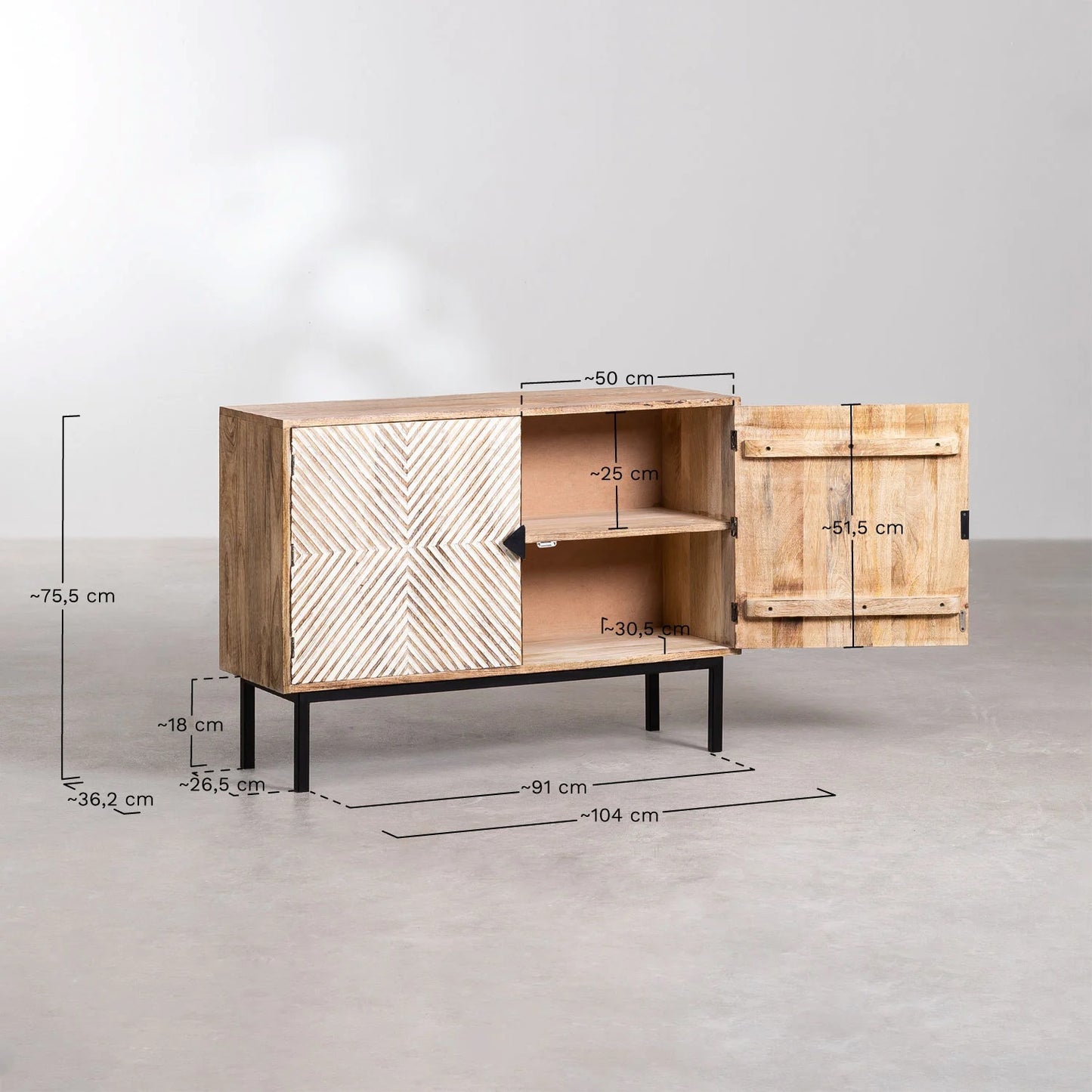 Mango Wood Sideboard | Mango  Wood Cabinet -Mia