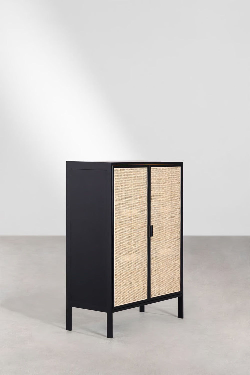 Rattan & Wooden 2 Door Sideboard | Rattan Wood Cabinet - Aditi - Akway