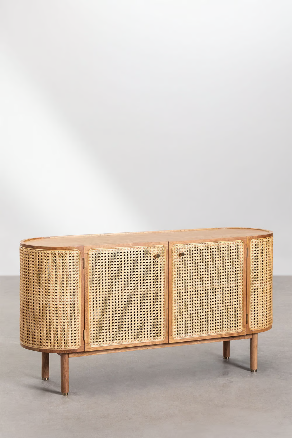 Rattan and Wood Sideboard  | Wooden Cabinet - Aashna