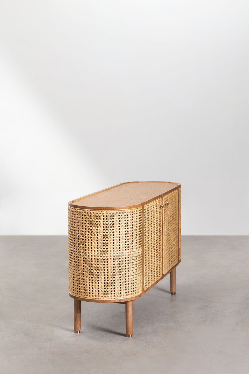 Rattan and Wood Sideboard  | Wooden Cabinet - Aashna