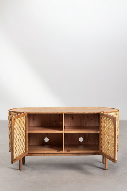 Rattan and Wood Sideboard  | Wooden Cabinet - Aashna