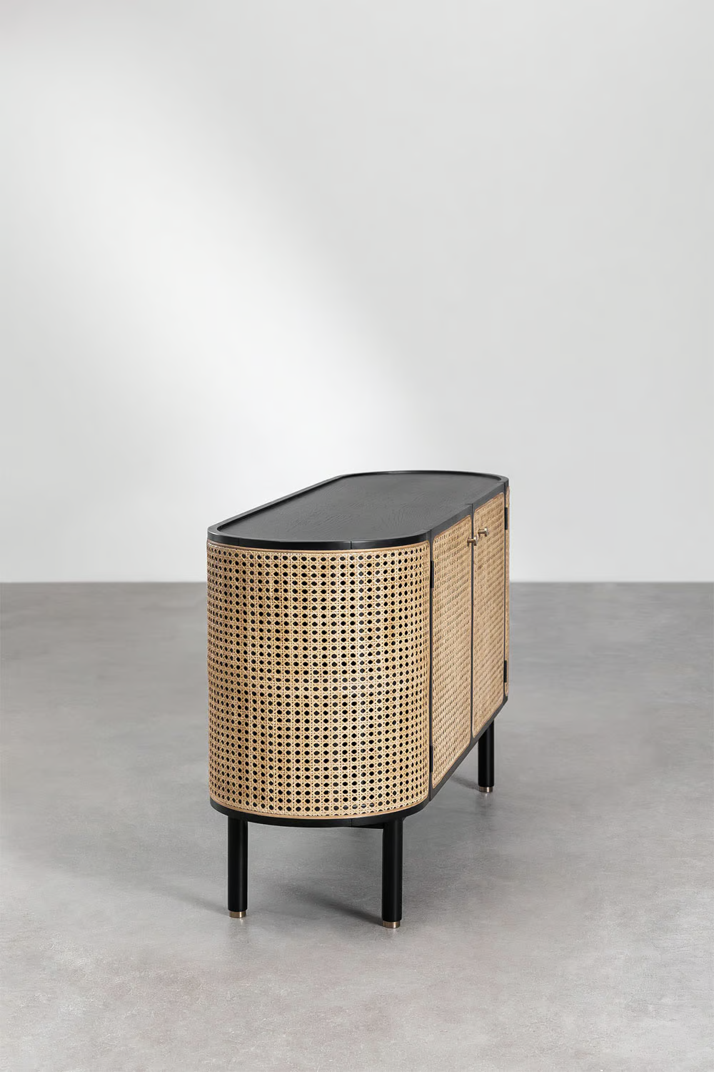 Rattan and Wood Sideboard  | Wooden Cabinet - Anvi - Akway