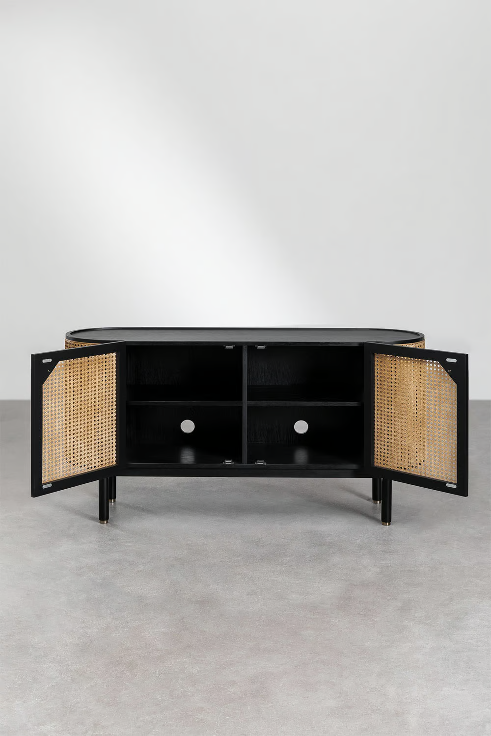 Rattan and Wood Sideboard  | Wooden Cabinet - Anvi - Akway