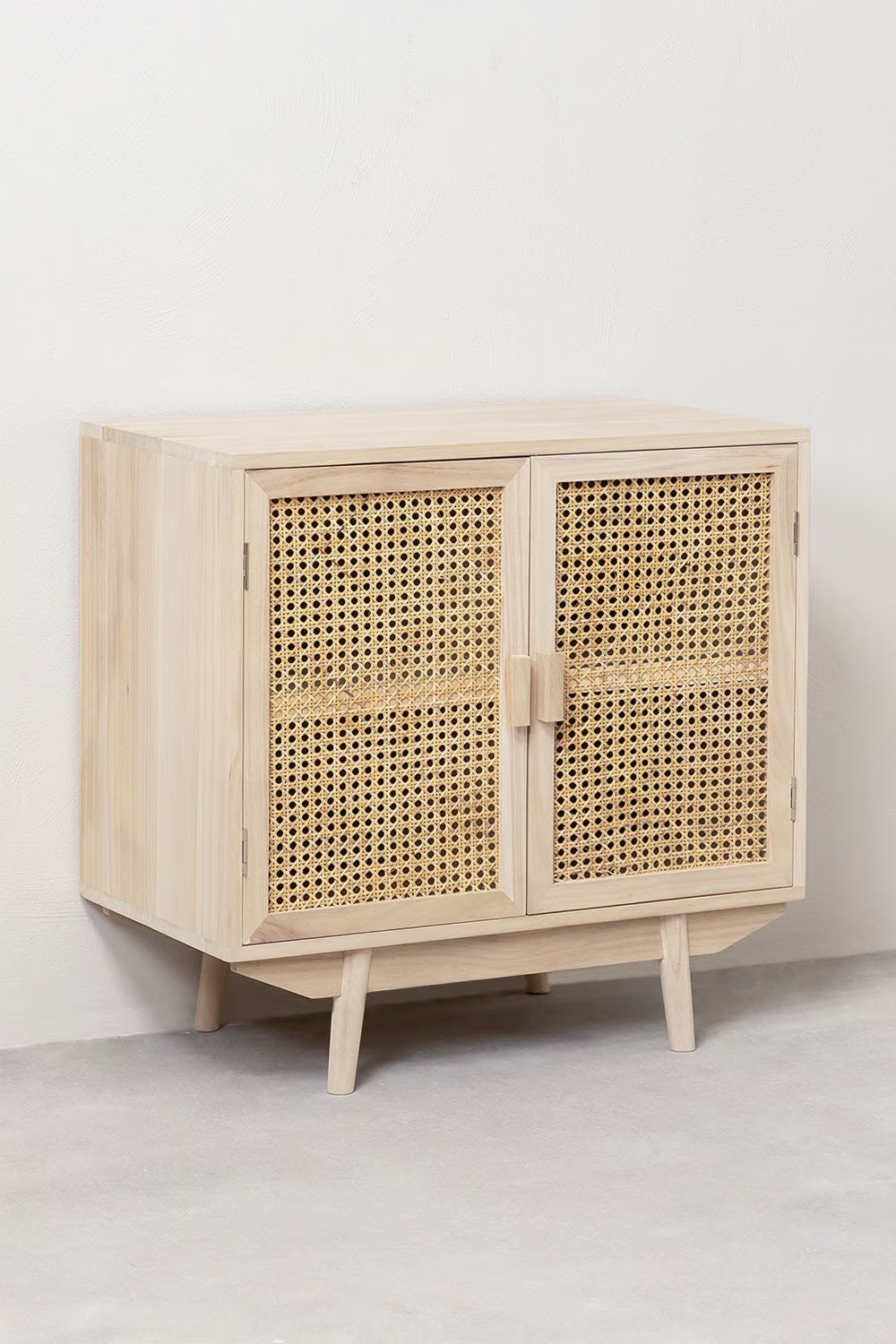 Rattan & Wooden Sideboard with Drawers | Wooden Cabinet -Aashita