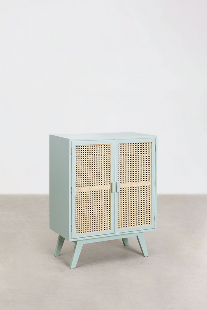 Rattan & Wooden Sideboard with Drawers | Wooden Cabinet -Aarna