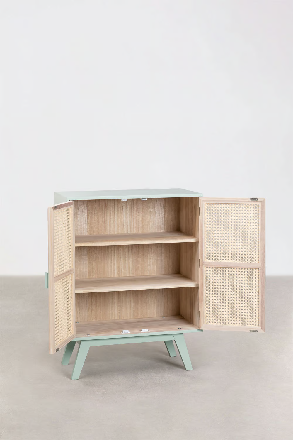 Rattan & Wooden Sideboard with Drawers | Wooden Cabinet -Aarna