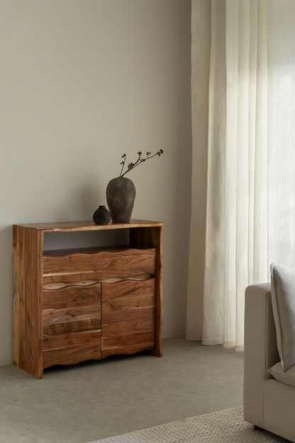 Mango Wood Sideboard with Drawers | Wooden Cabinet - Akshi - Akway