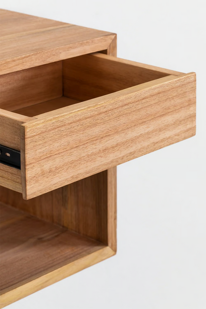 Mango Wooden floating bedside table | Wooden Bedside Table - Aryahi - Akway