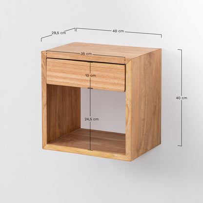 Mango Wooden floating bedside table | Wooden Bedside Table - Aryahi - Akway