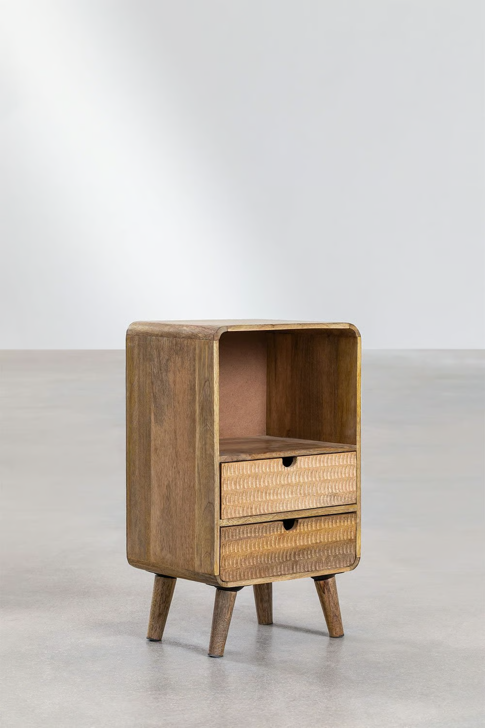 Mango Wood bedside table with storage  | Wooden Bedside Table - Aaravi