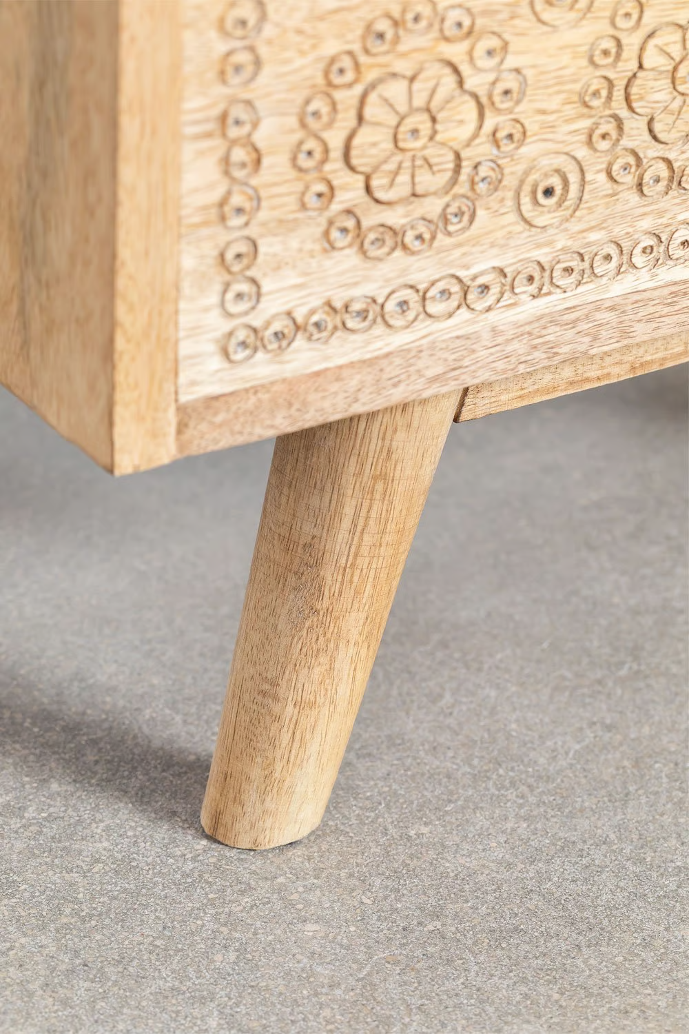 Mango Wood Nightstand Table | Wooden Bedside Table - Bhuvi - Akway