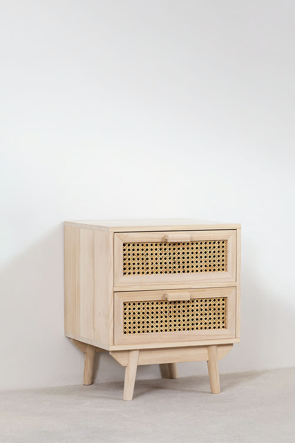 Rattan & Mango Wood Table | Wooden Bedside Table -  Mira - Akway