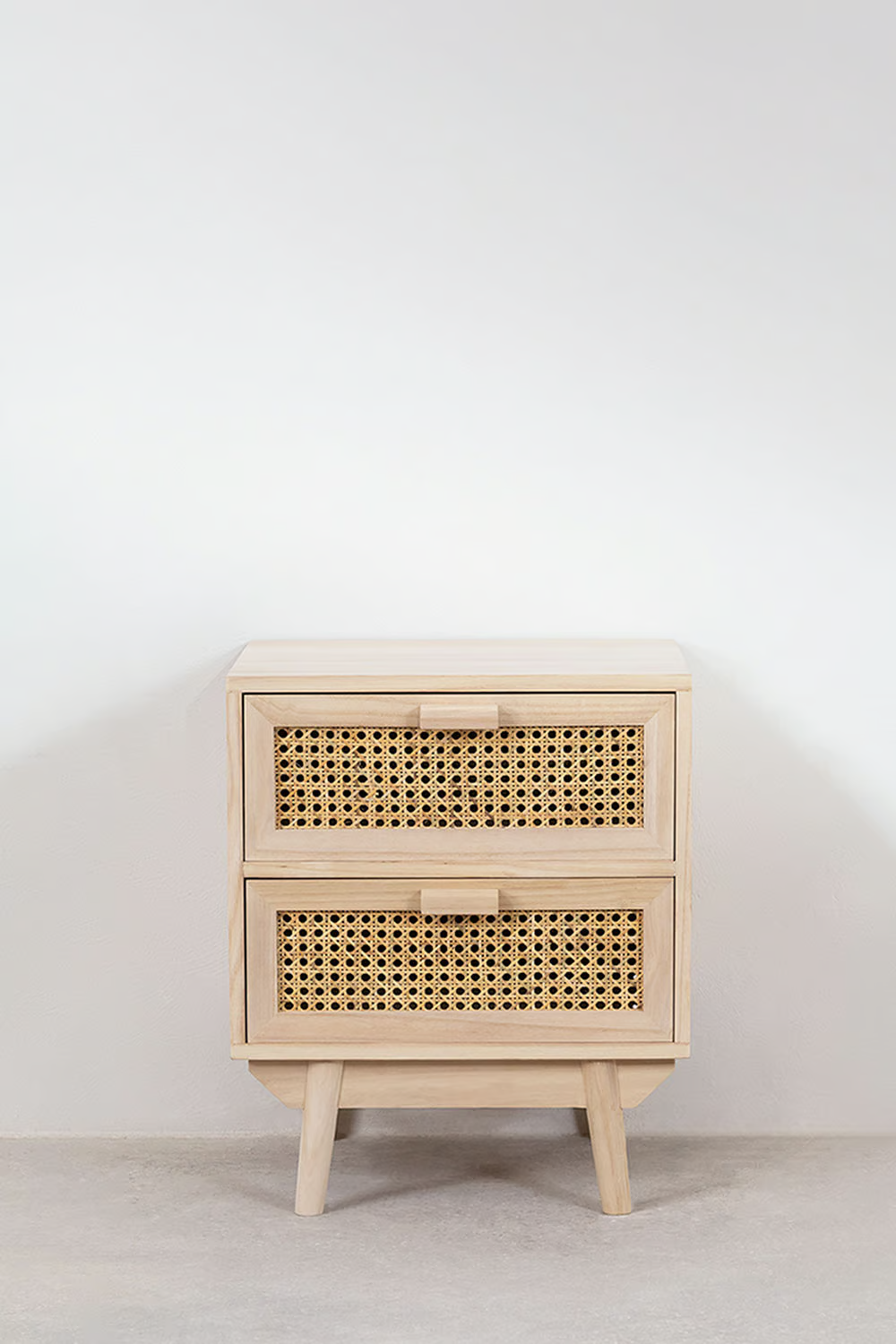 Rattan & Mango Wood Table | Wooden Bedside Table -  Mira - Akway