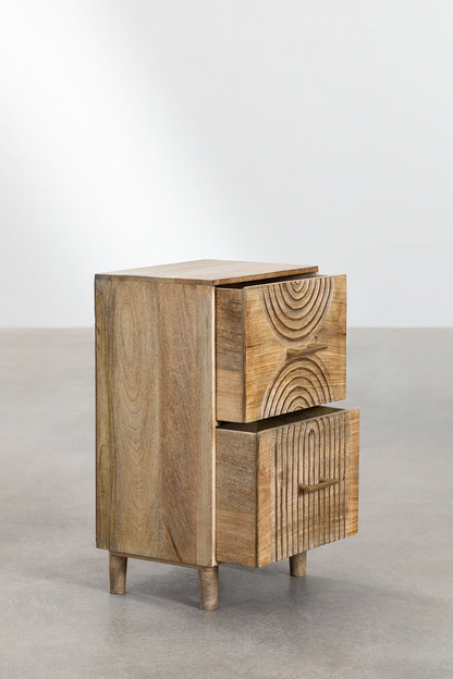 Mango Wood Bedside Table | Wooden Bedside Table - Dara - Akway