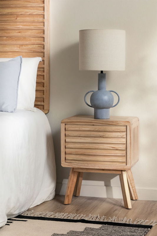 Mango Wood Bedside Table | Wooden Bedside Table - Serena - Akway