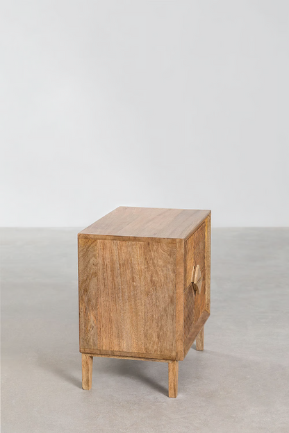 Mango Wood Nightstand Table | Wooden Bedside Table -Venus - Akway