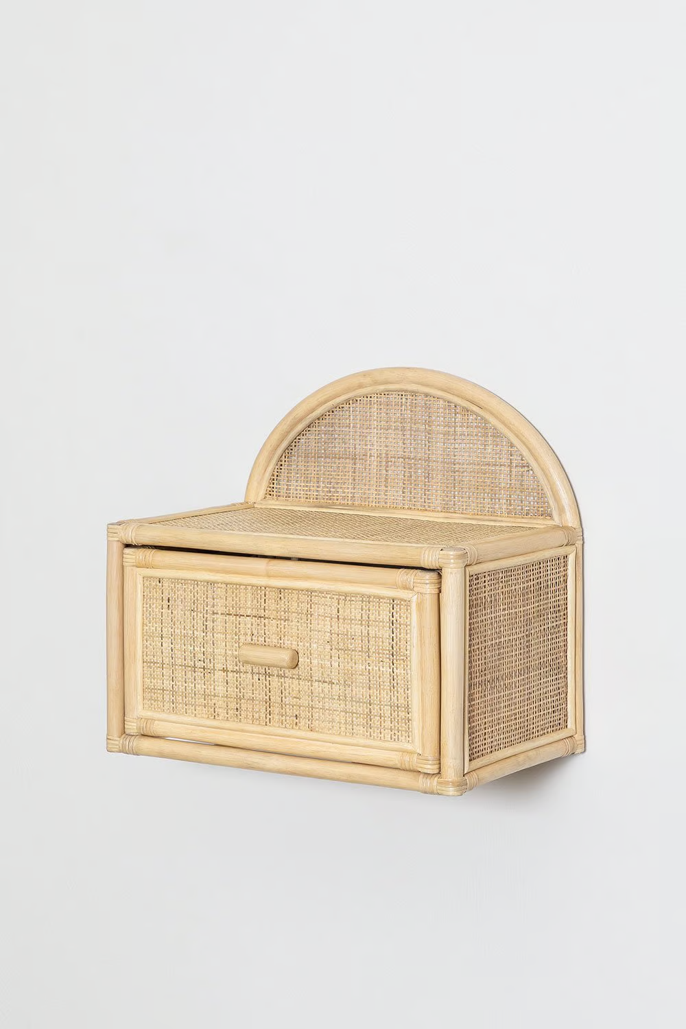 Rattan Floating Bedside Table | Wooden Bedside Table - Bonnie - Akway