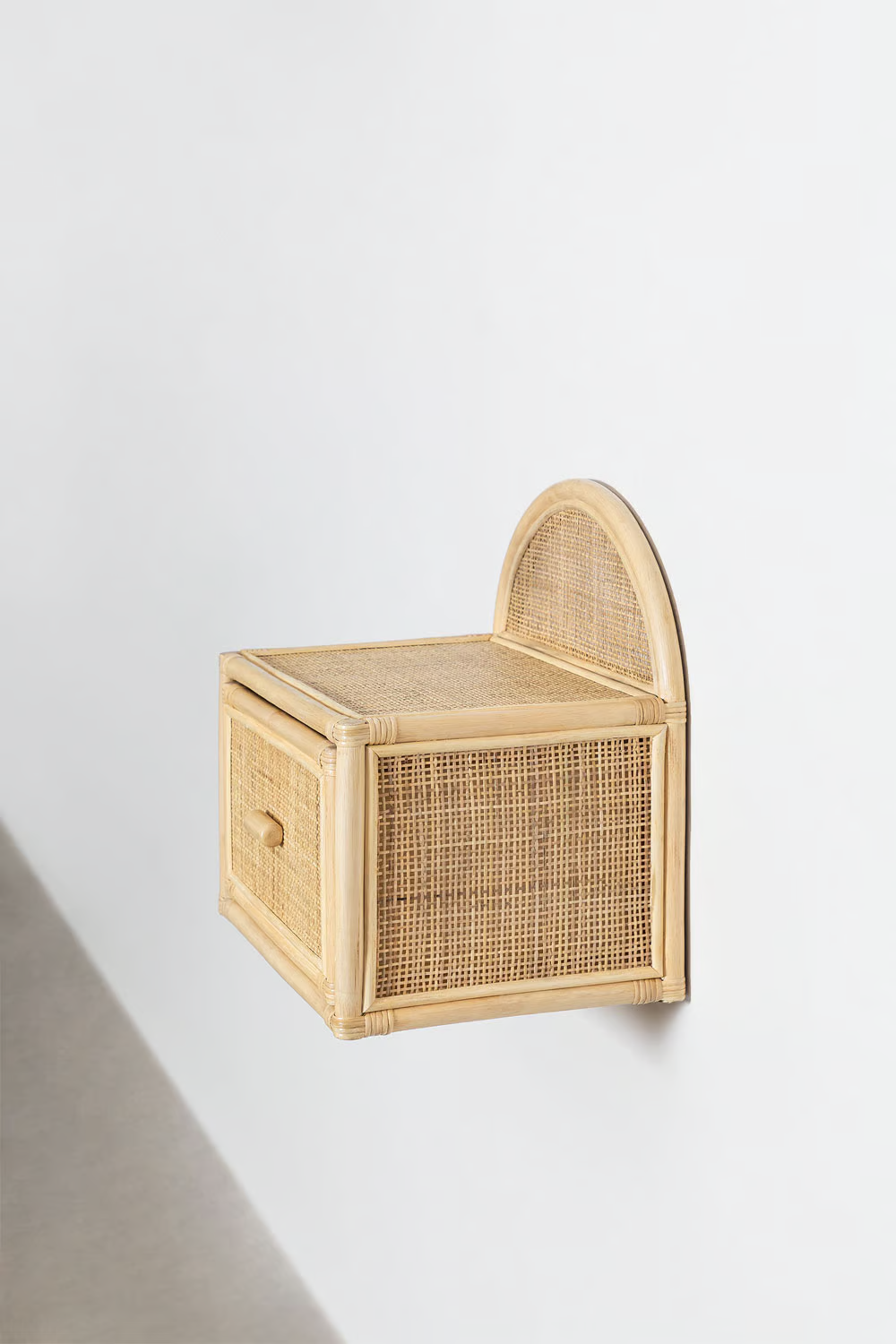 Rattan Floating Bedside Table | Wooden Bedside Table - Bonnie - Akway