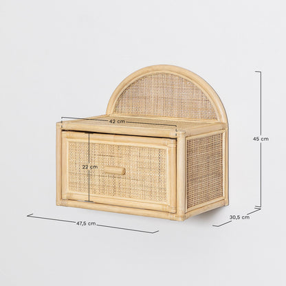 Rattan Floating Bedside Table | Wooden Bedside Table - Bonnie - Akway