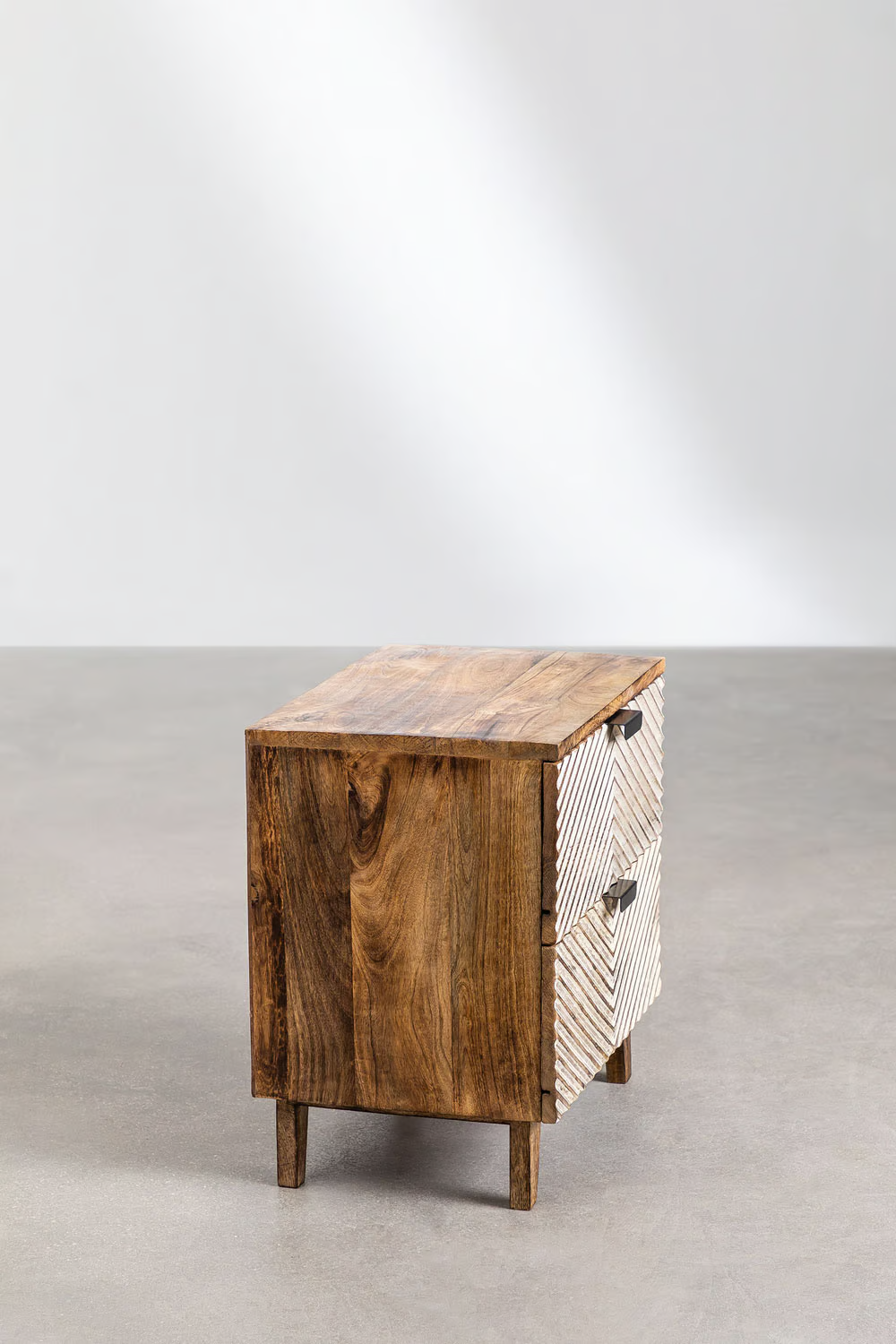 Mango Wood Nightstand Table | Wooden Bedside Table - Ingrid - Akway