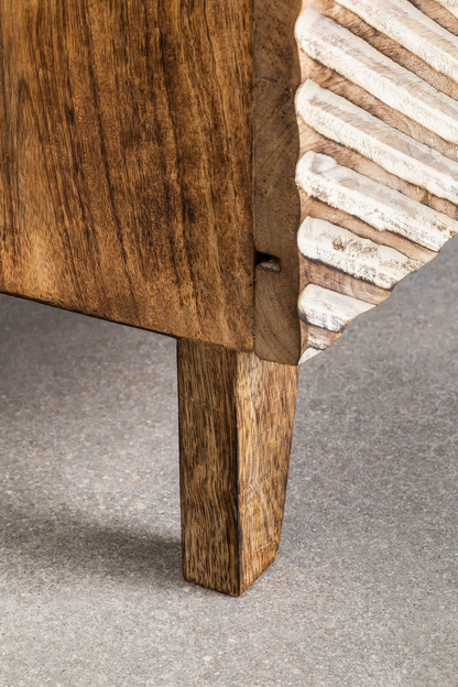 Mango Wood Nightstand Table | Wooden Bedside Table - Ingrid - Akway