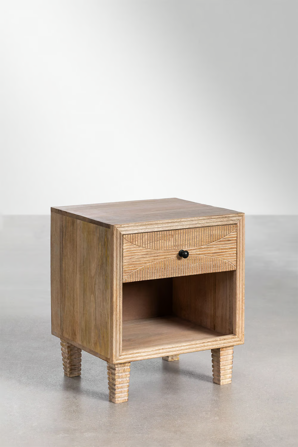 Mango Wood Bedside Table | Wooden Bedside Table - Piper - Akway