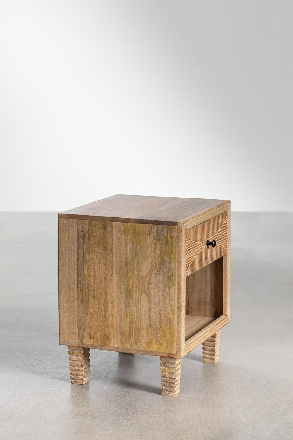 Mango Wood Bedside Table | Wooden Bedside Table - Piper - Akway