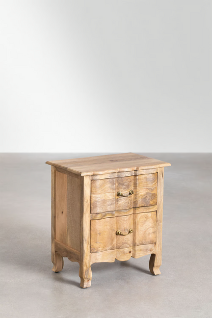 Mango Wood Bedside Table | Wooden Bedside Table - Ellison - Akway