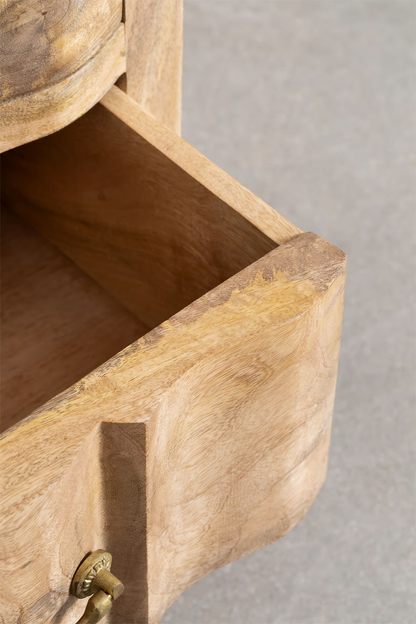 Mango Wood Bedside Table | Wooden Bedside Table - Ellison - Akway