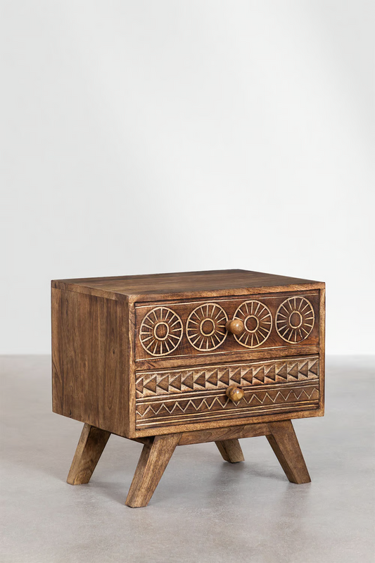 Mango Wood Bedside Table | Wooden Bedside Table - Tyler - Akway